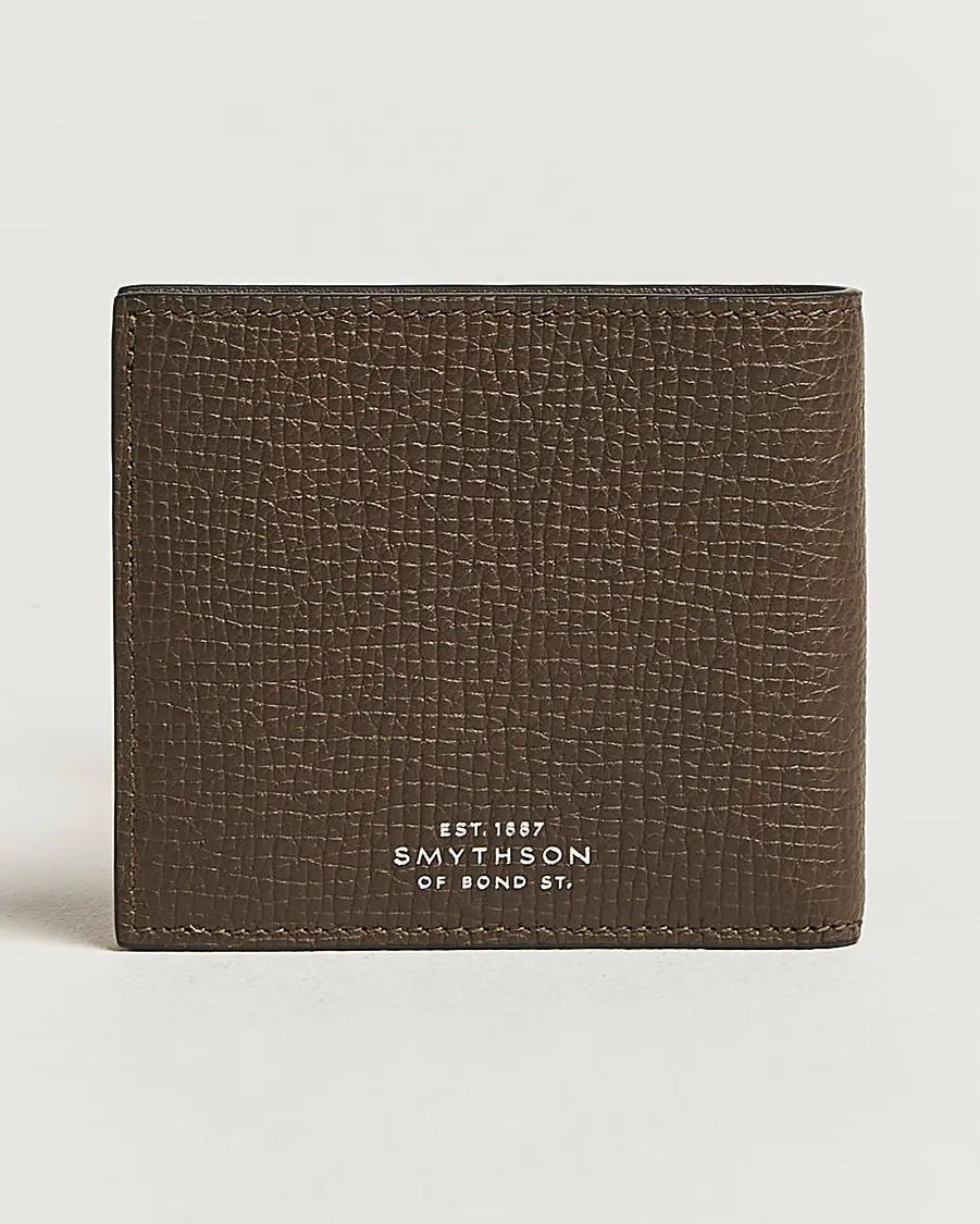 Smythson Ludlow 6 Card Wallet Dark Olive