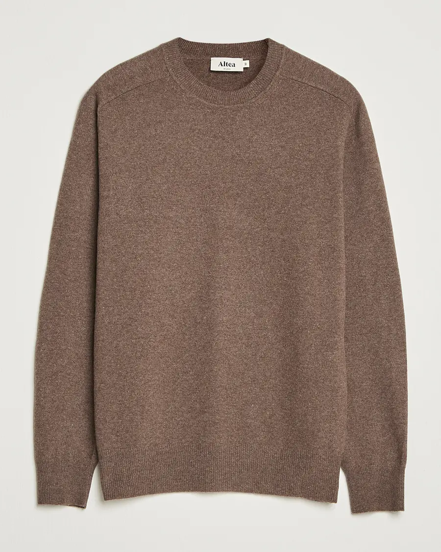 Altea Wool/Cashmere Crew Neck Pullover Brown