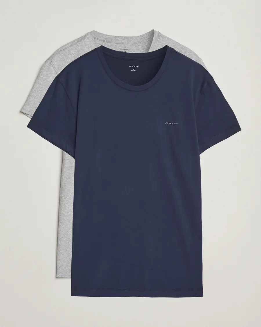 GANT 2-Pack Crew Neck T-Shirt Light Grey/Navy