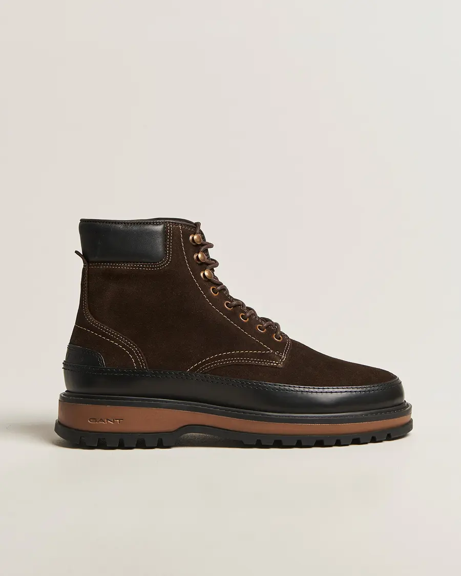 GANT Clafton Felt Lined Suede Boot Dark Brown