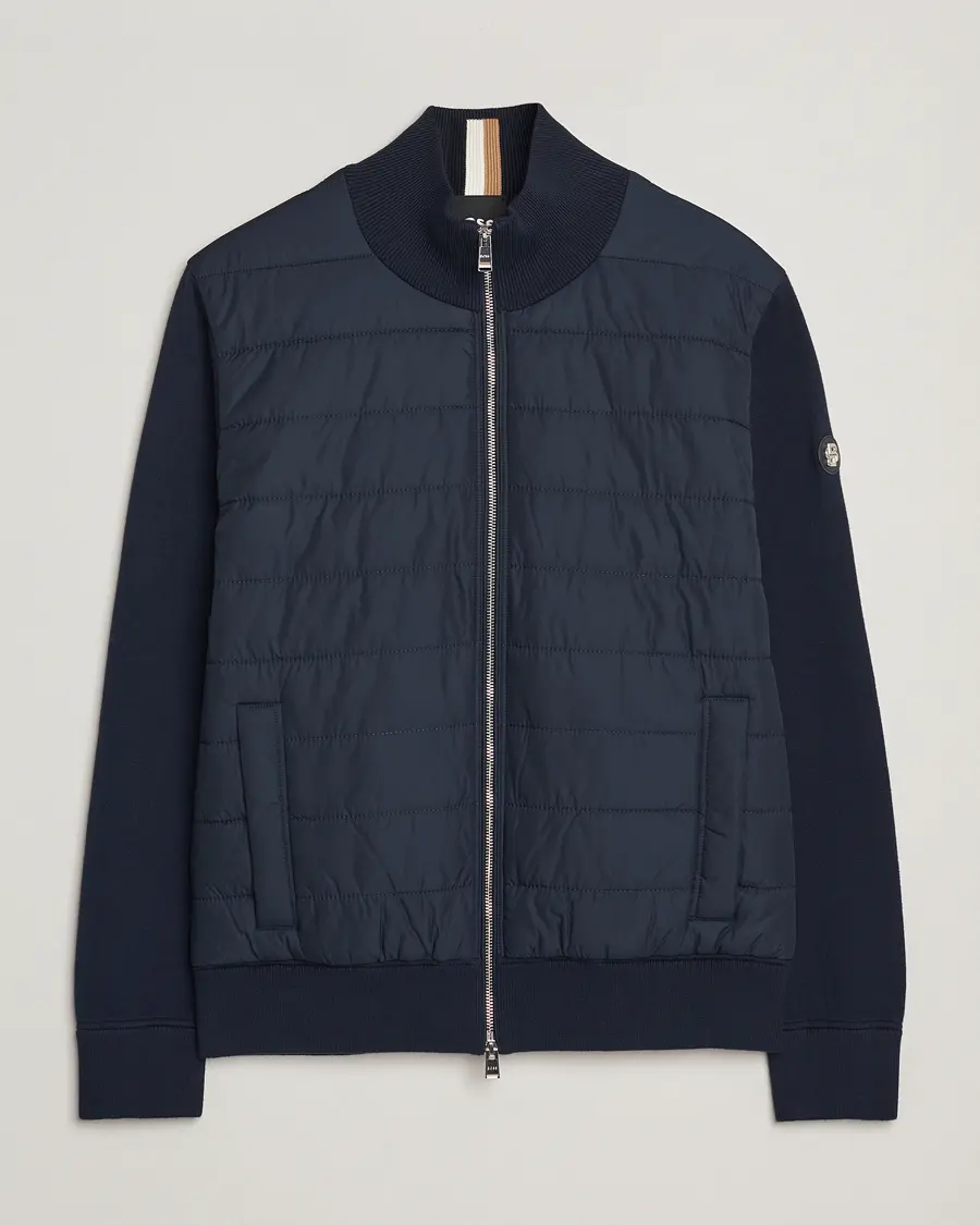 BOSS BLACK Hernest Hybrid Full Zip Dark Blue