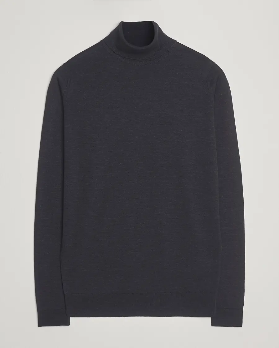 John Smedley Cherwell Extra Fine Merino Rollneck Hepburn Smoke