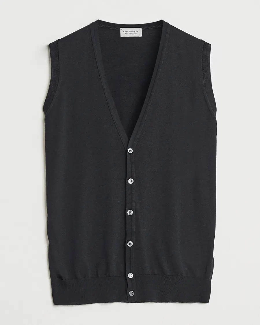 John Smedley Huntswood Slim Fit Waistcoat Black
