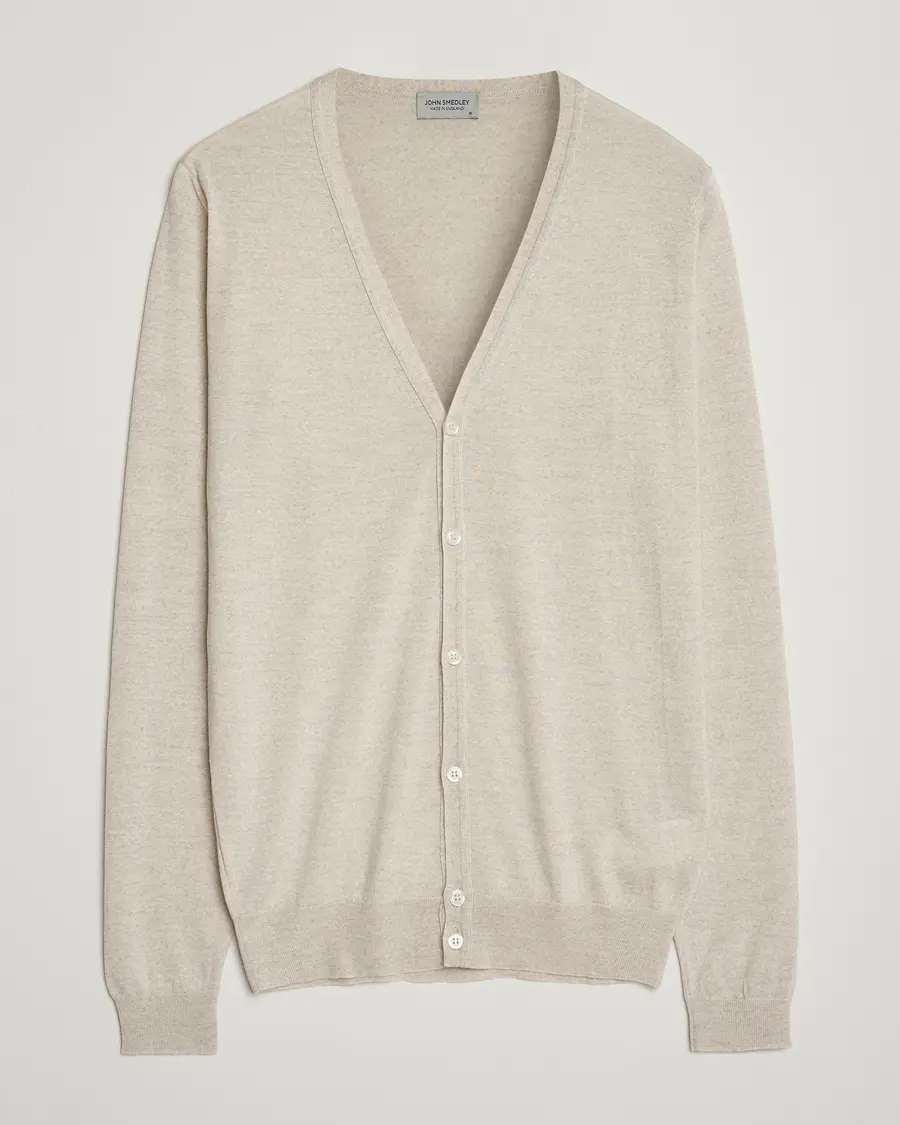 John Smedley Petworth Extra Fine Merino Cardigan Grey Fleece