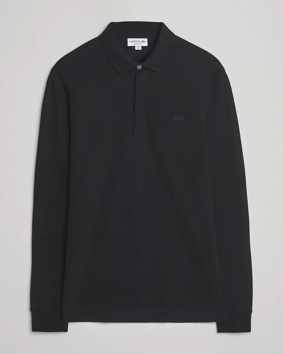 Lacoste Paris Long Sleeve Polo Piké Black
