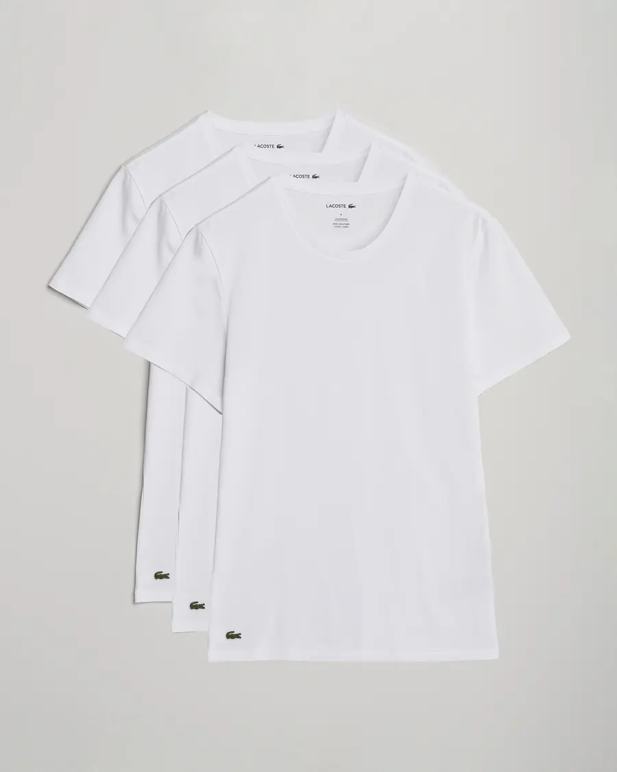 Lacoste 3-Pack Crew Neck T-Shirt White