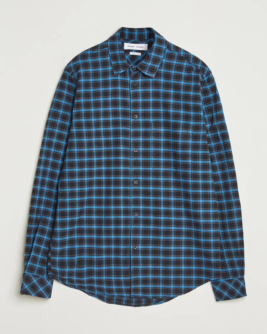 Samsøe Samsøe Liam Brushed Cotton Checked Shirt Turkish Coffee
