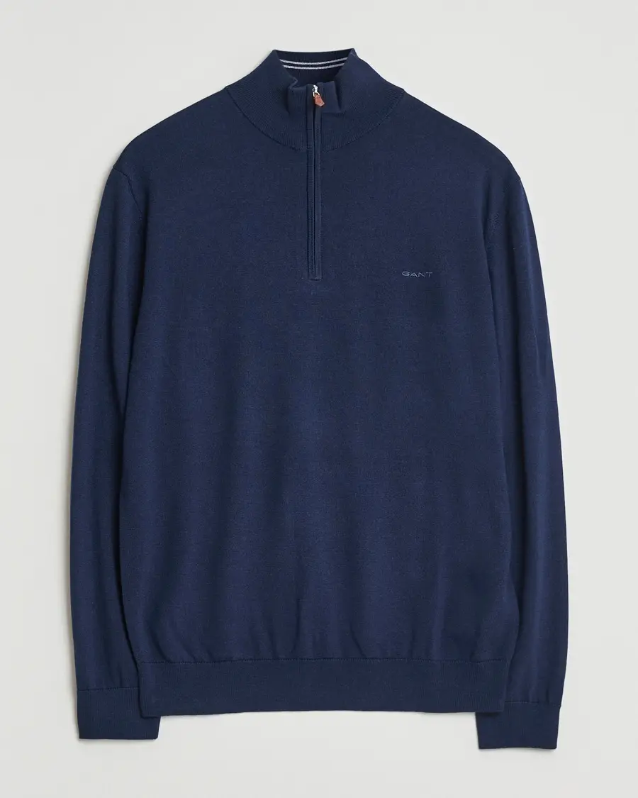 GANT Extrafine Merino Wool Half Zip Marine