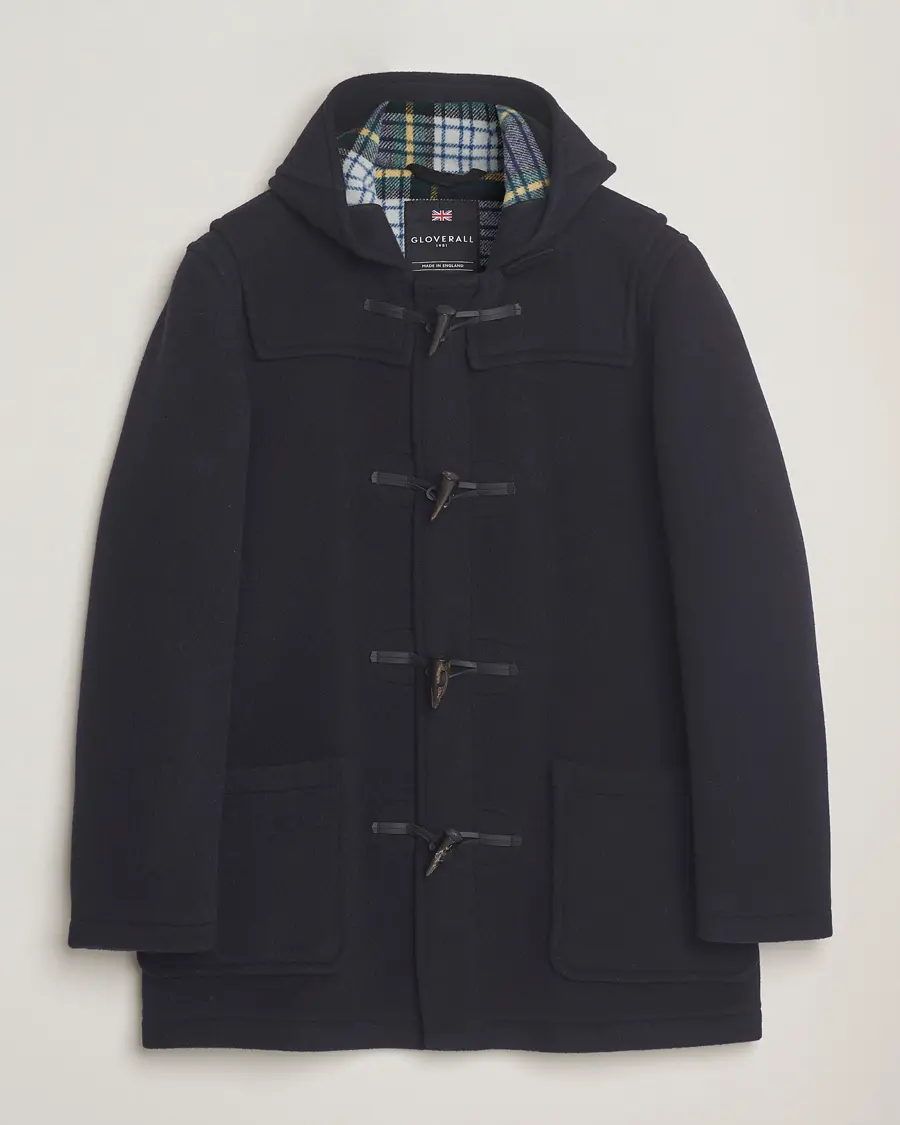 Gloverall Mid Length Duffle Coat Navy/Dress Gordon