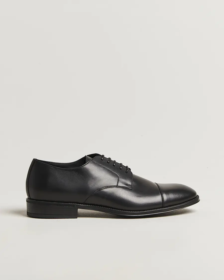 Canali Cap Toe Derby  Black Calf