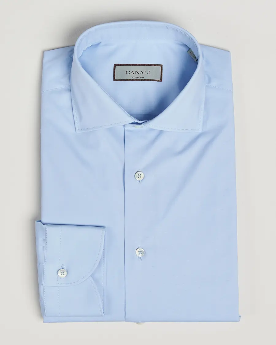 Canali Slim Fit Cotton/Stretch Shirt Light Blue
