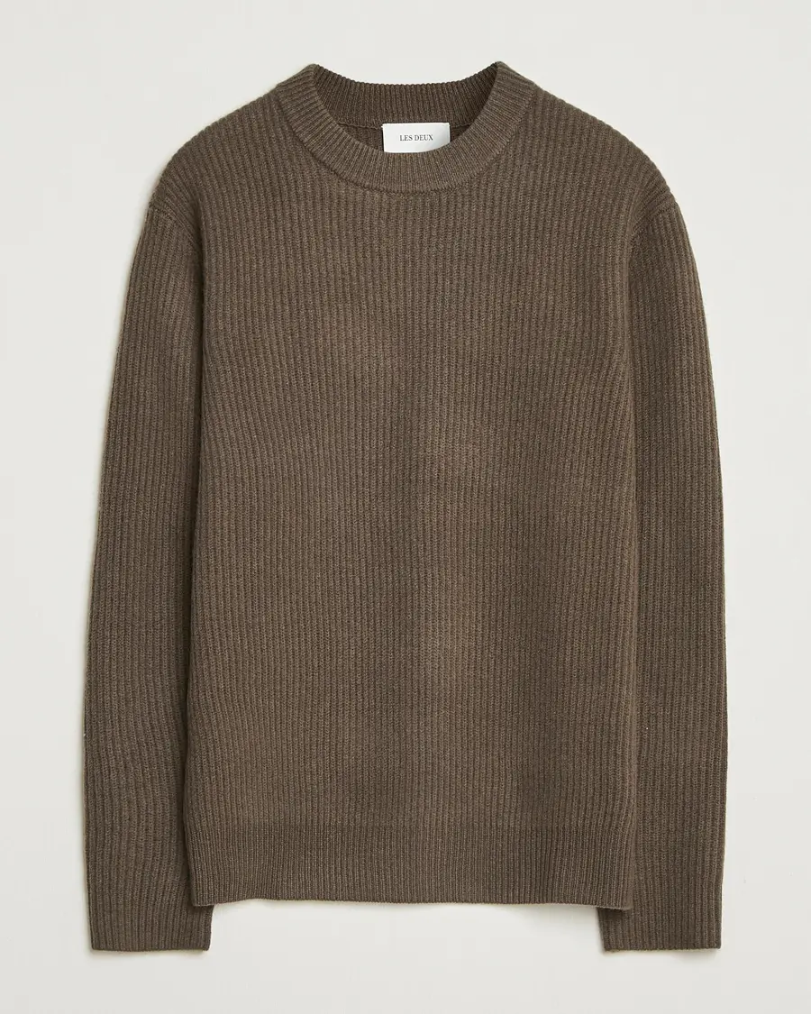Les Deux Eddie Wool Rib Crewneck Teak