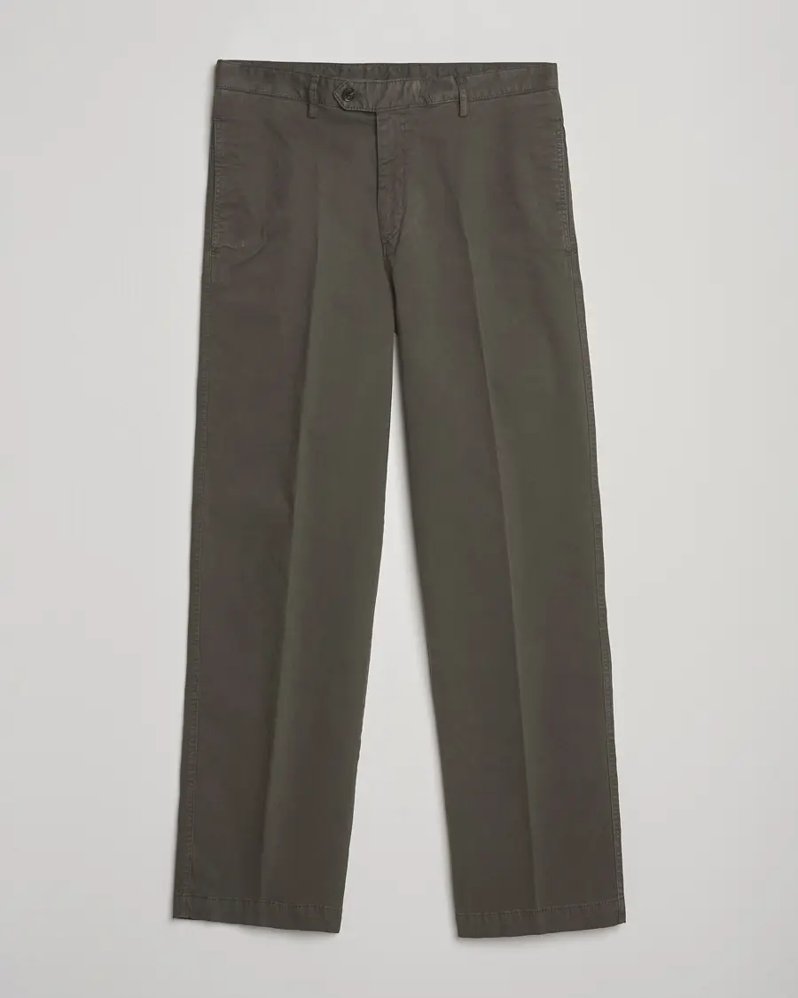 Oscar Jacobson Tanker Cotton Trousers Olive