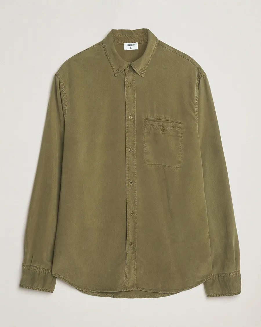 Filippa K Zachary Lyocell Shirt Dark Olive