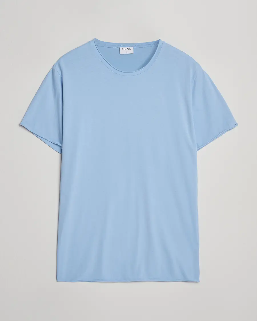 Filippa K Roll Neck Crew Neck T-Shirt Frost Blue