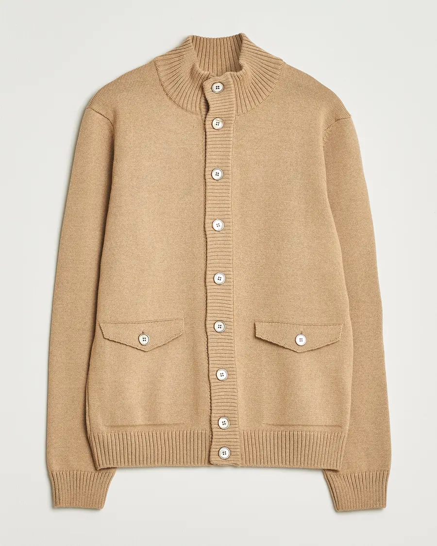 Stenströms Chunky Knitted Merino Cardigan Beige