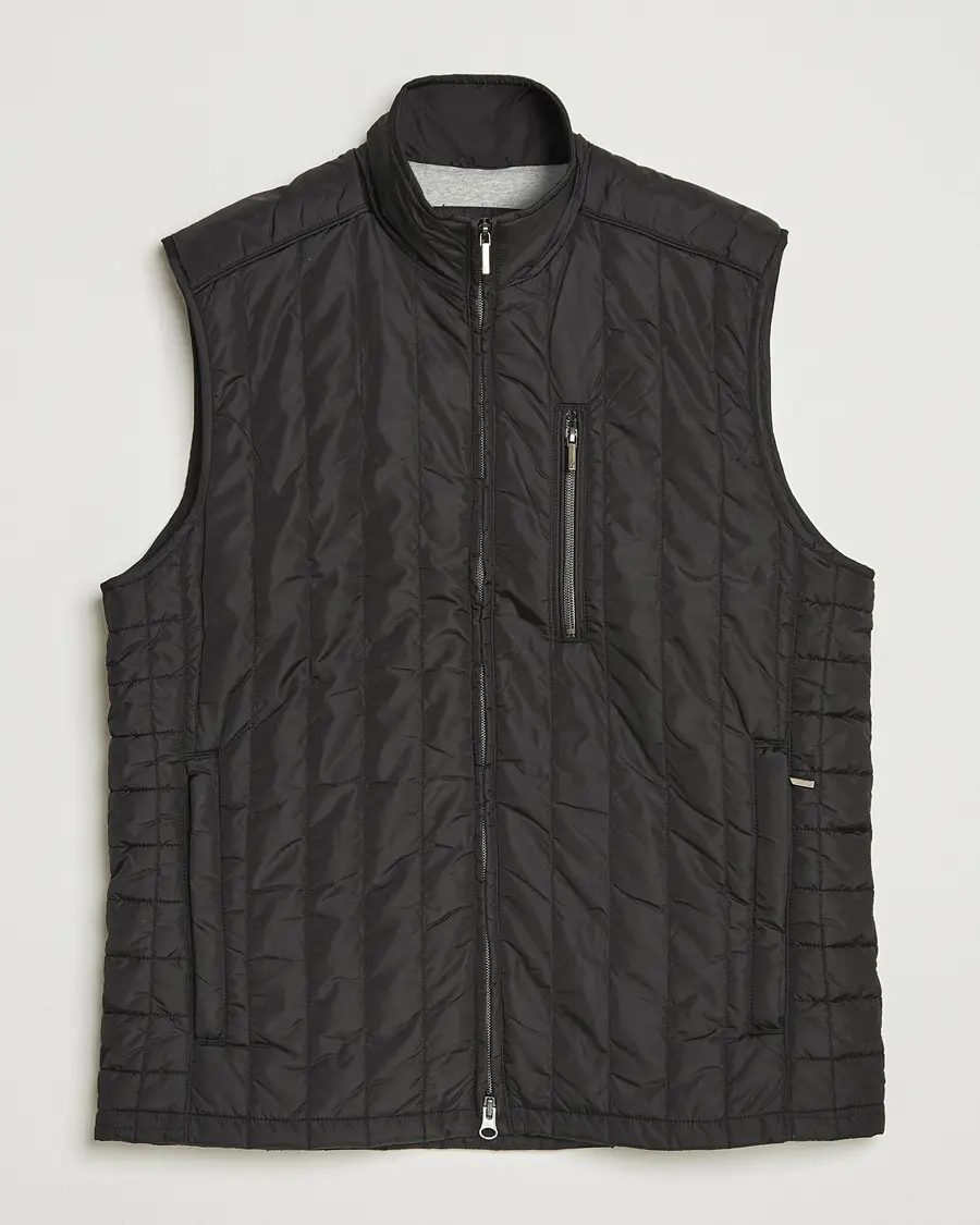 Stenströms Nylon Quilted Light Padded Vest Black