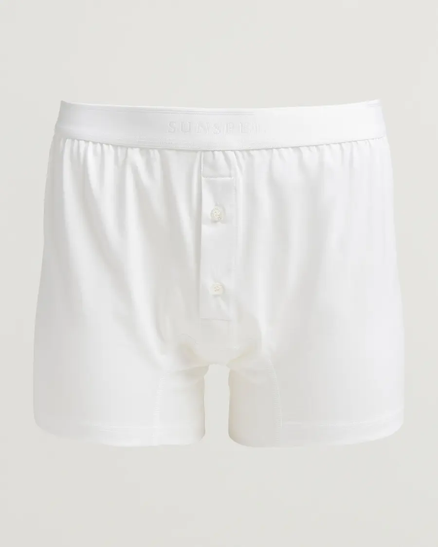 Sunspel Superfine Two Button Cotton White