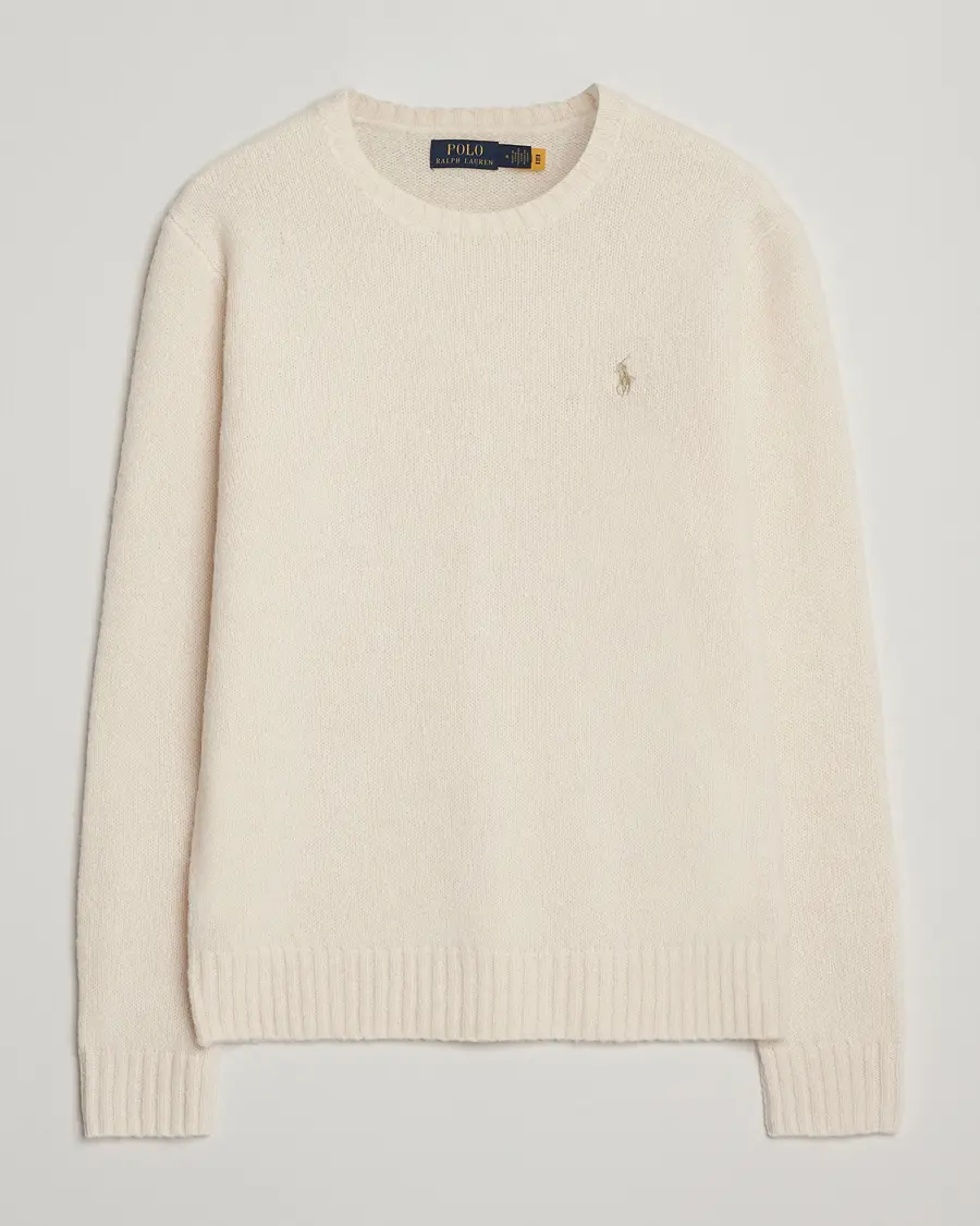 Polo Ralph Lauren Alpaca Crew Neck Sweater Cream Tonal
