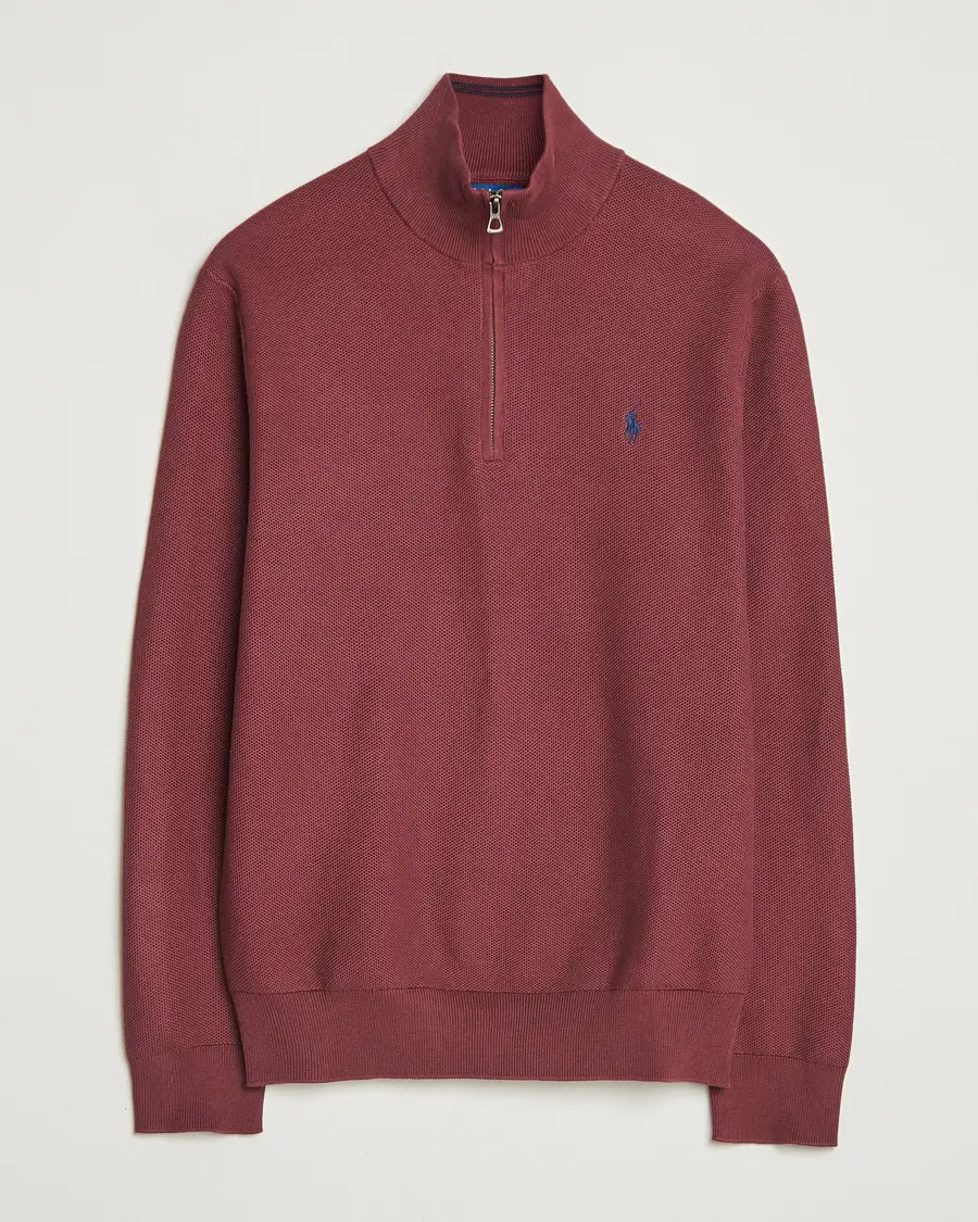 Polo Ralph Lauren Textured Half Zip Red Wine