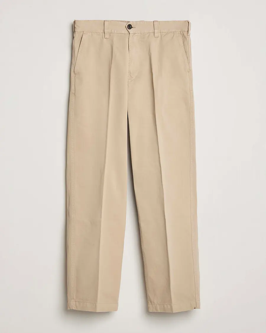 Drake's Flat Front Peached Cotton Chino Sand