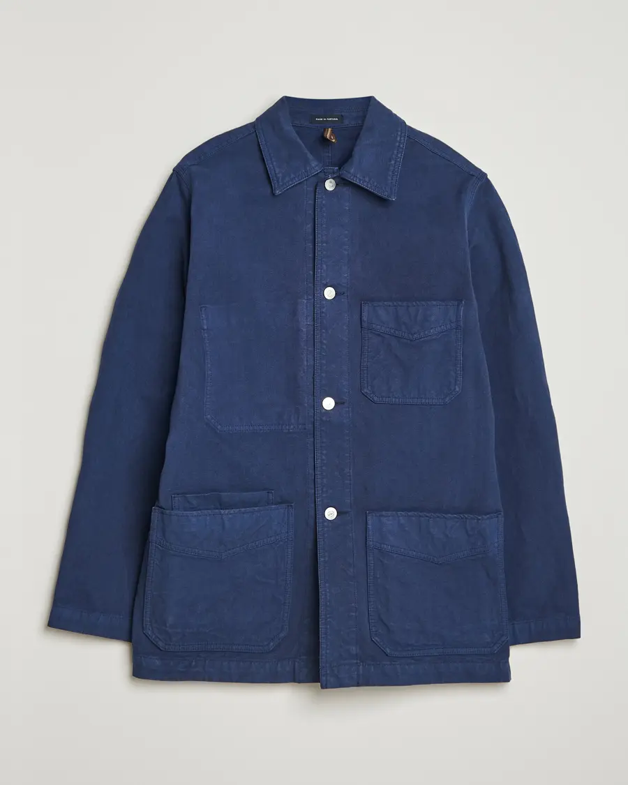 Drake's Duck Cotton Canvas Chore Coat Navy