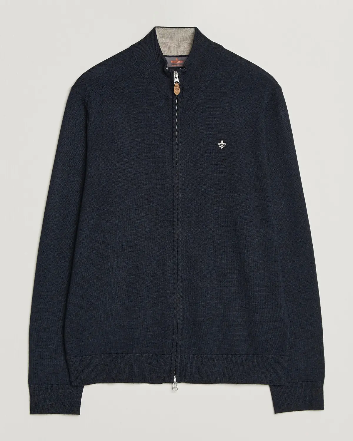 Morris Merino Full Zip Cardigan Navy