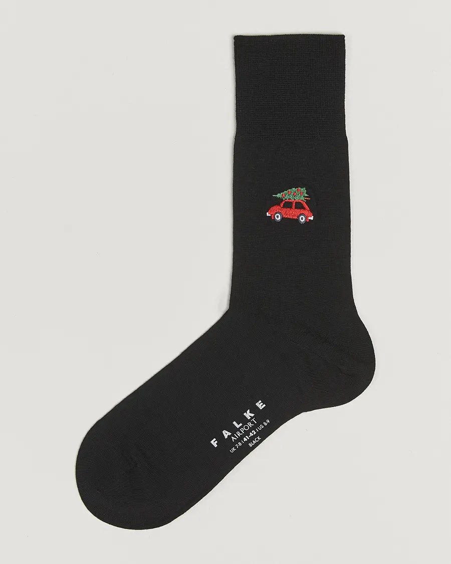 Falke Airport Christmas Car Sock Black