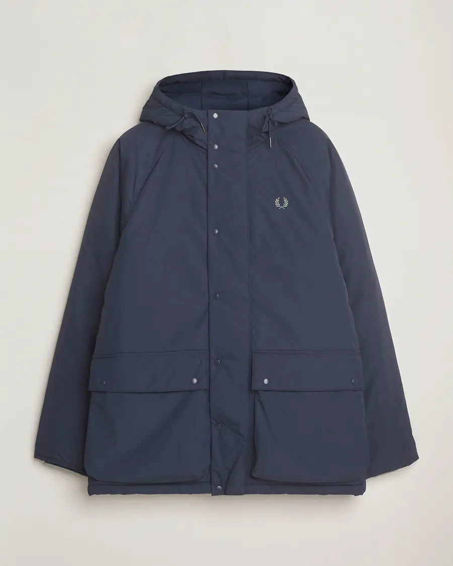 Fred Perry Stockport Padded Hooded Jacket Dark Airforce