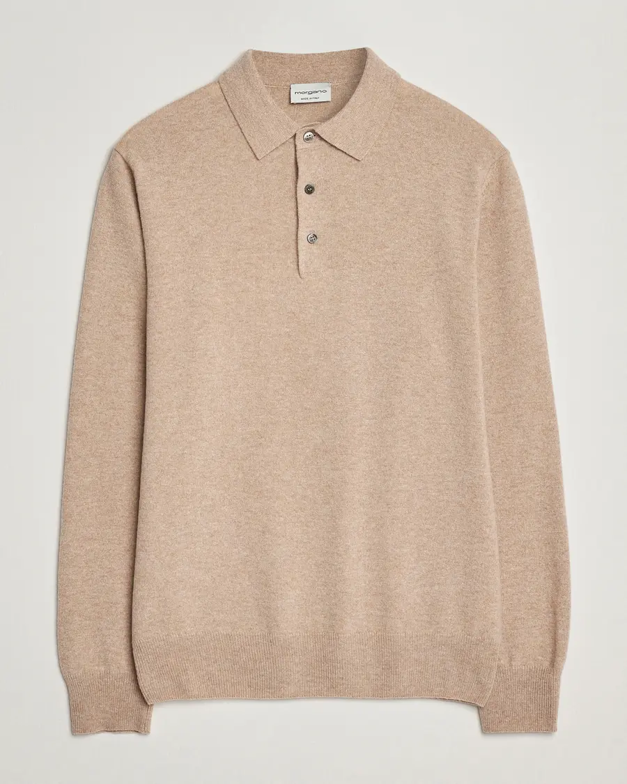 Morgano Wool/Cashmere Polo Beige