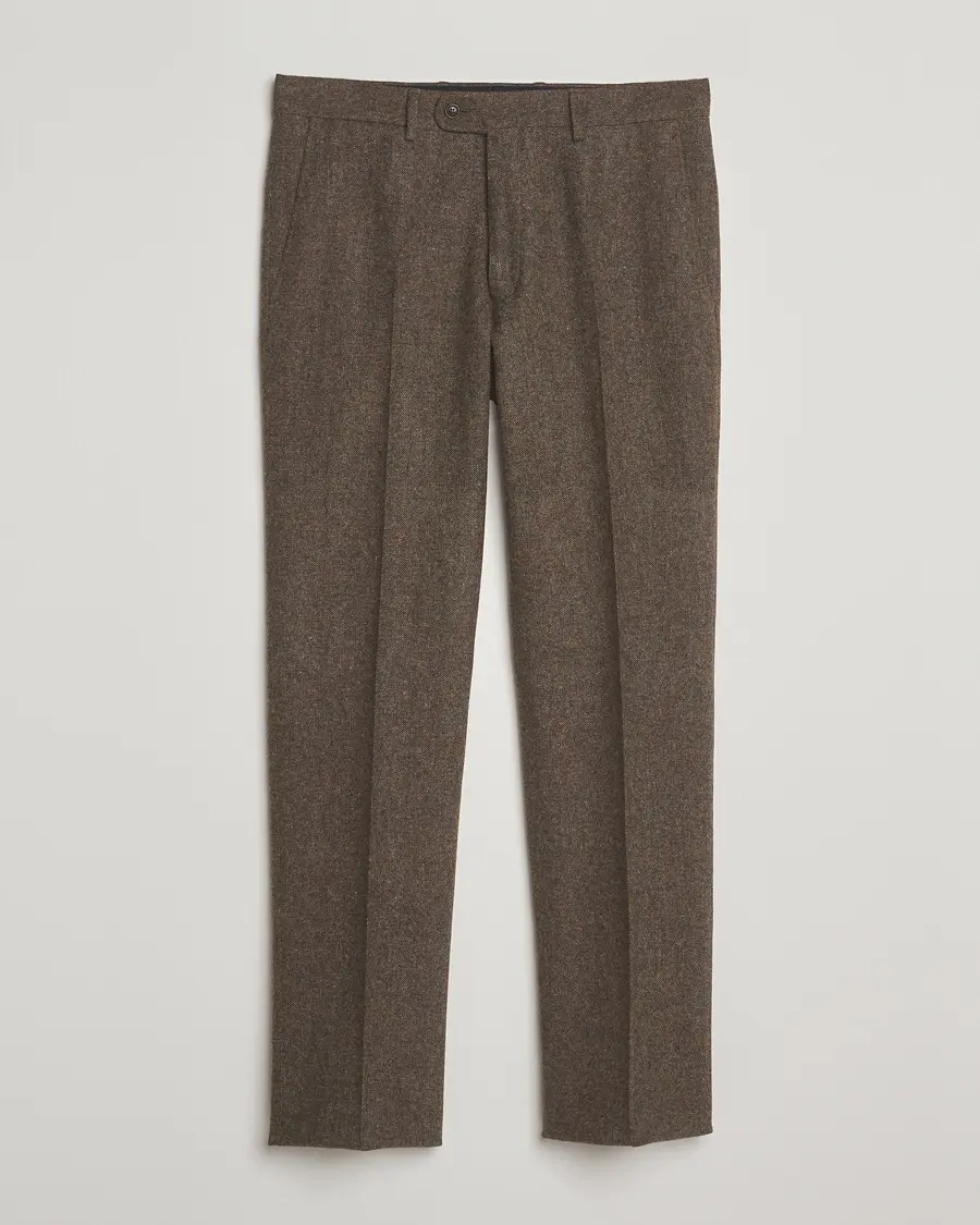 Walker Slater Edward Shetland Wool Donegal Trousers Dark Green