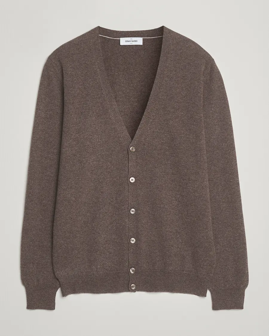 Gran Sasso Wool/Cashmere Cardigan Brown Melange