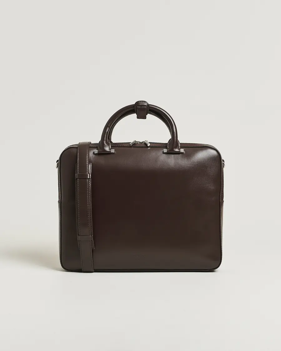 Tiger of Sweden Valise Smooth Leather Briefcase Dark Brown