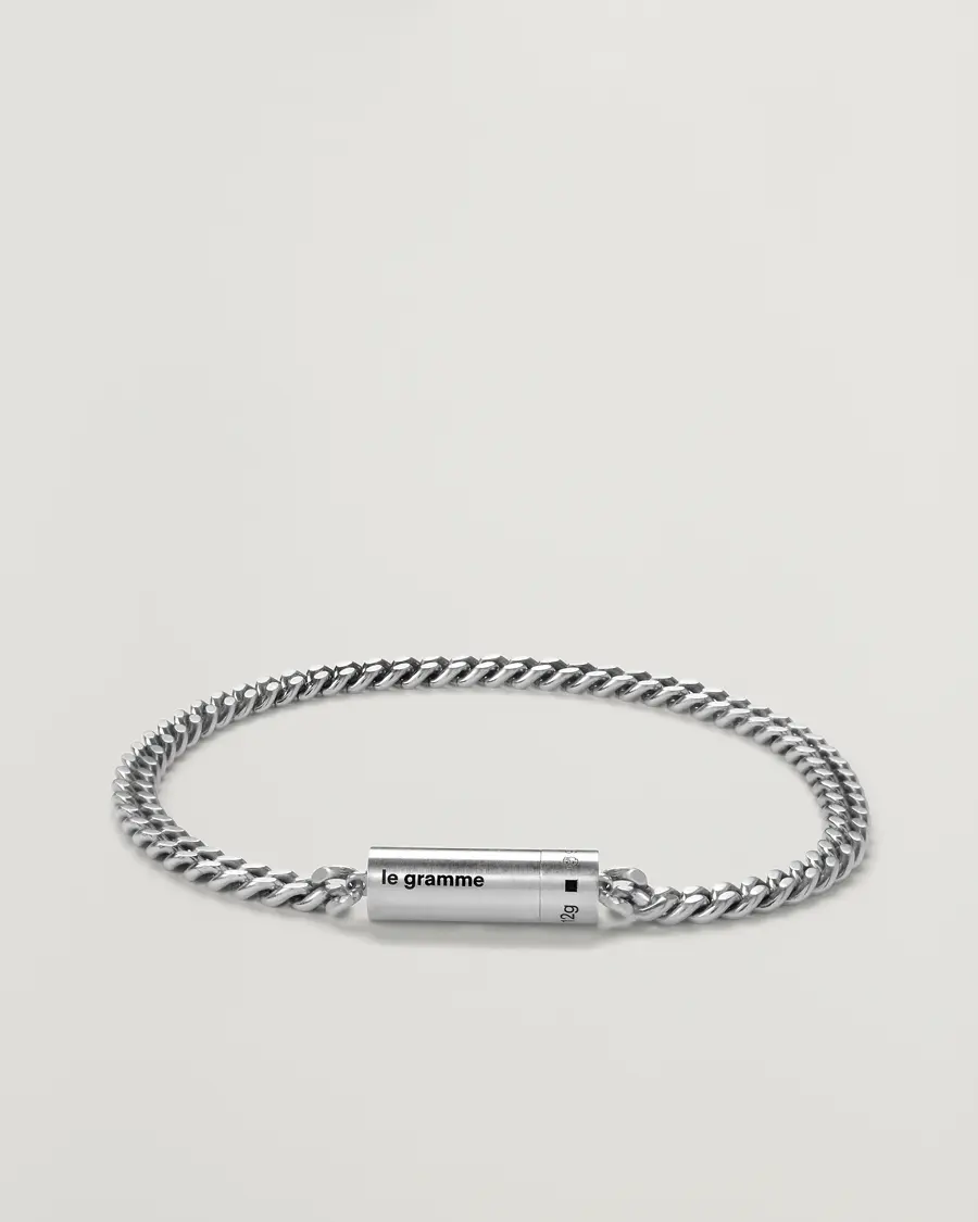 LE GRAMME Curb Chain Cable Bracelet Sterling Silver 12g