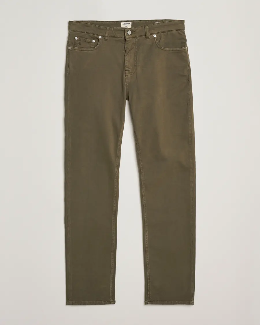 Morris James Brushed 5-Pocket Pants Olive