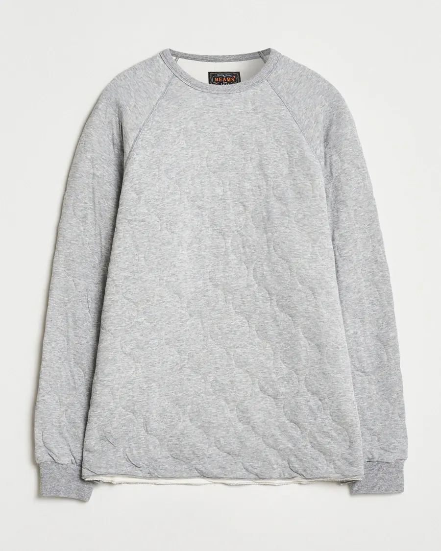 BEAMS PLUS MIL Quilt Crew Neck Grey