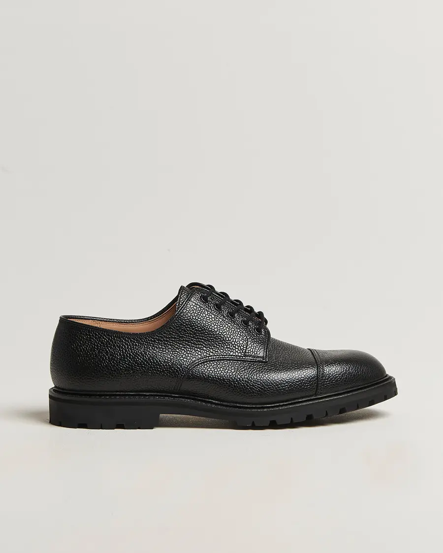Crockett & Jones Sandhurst Derby Vibram Black Scotch Grain