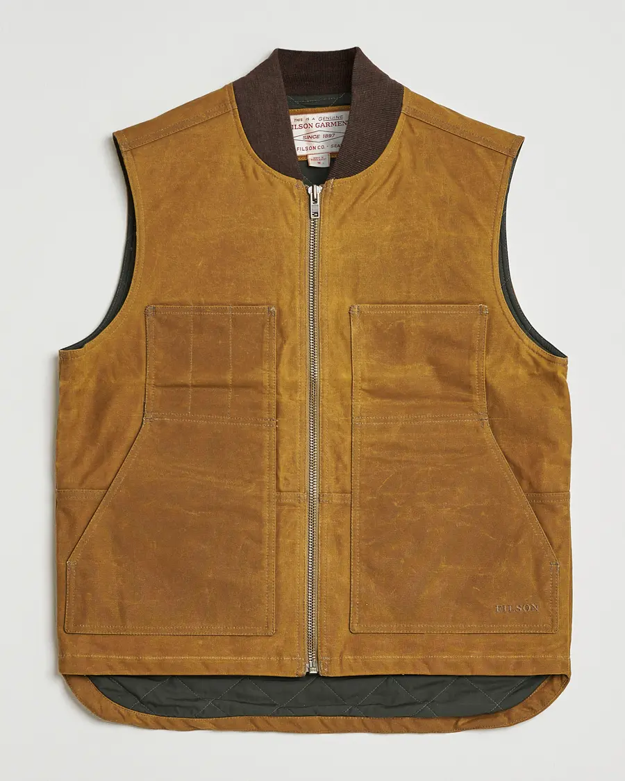Filson Tin Cloth Insulated Work Vest Dark Tan