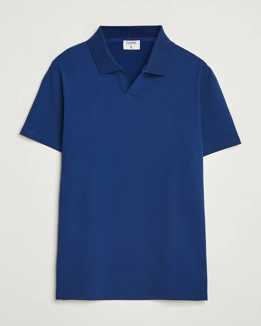 Filippa K Soft Lycra Polo T-Shirt Royal Navy
