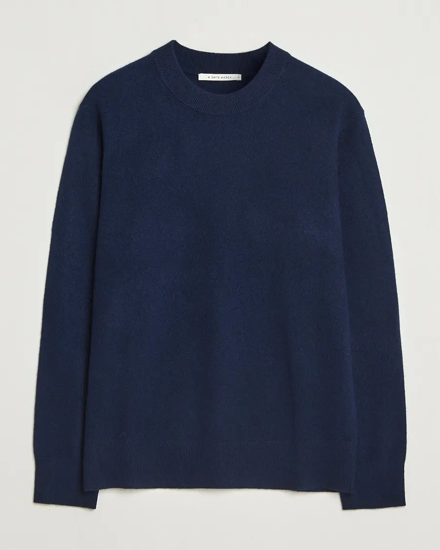 A Day's March Marlow Cashmere Blend Sweater Navy