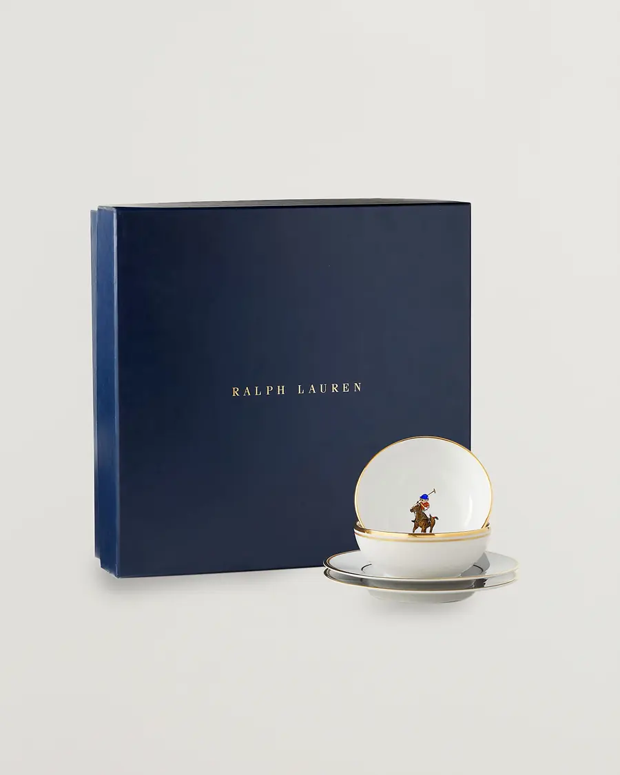 Ralph Lauren Home Bowl and Plate Gift Set White/Gold