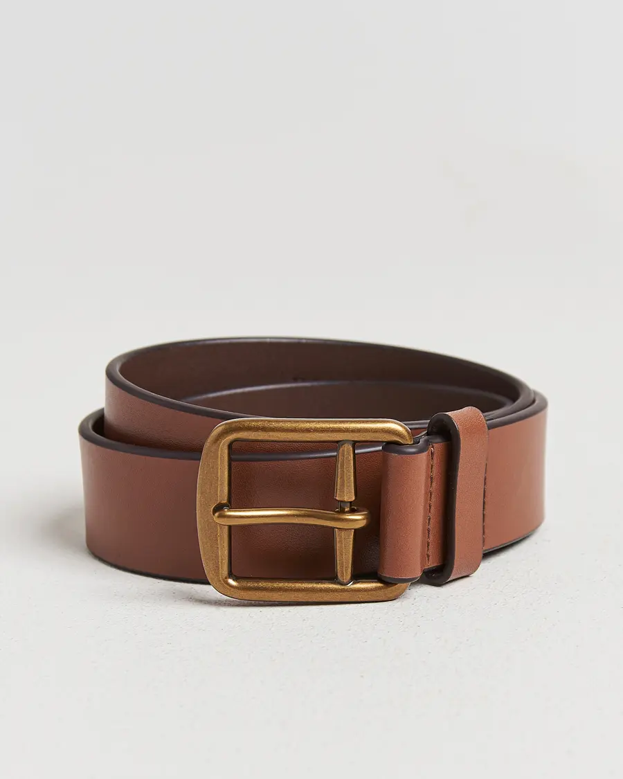 Polo Ralph Lauren Signature Pony Leather Belt Saddle