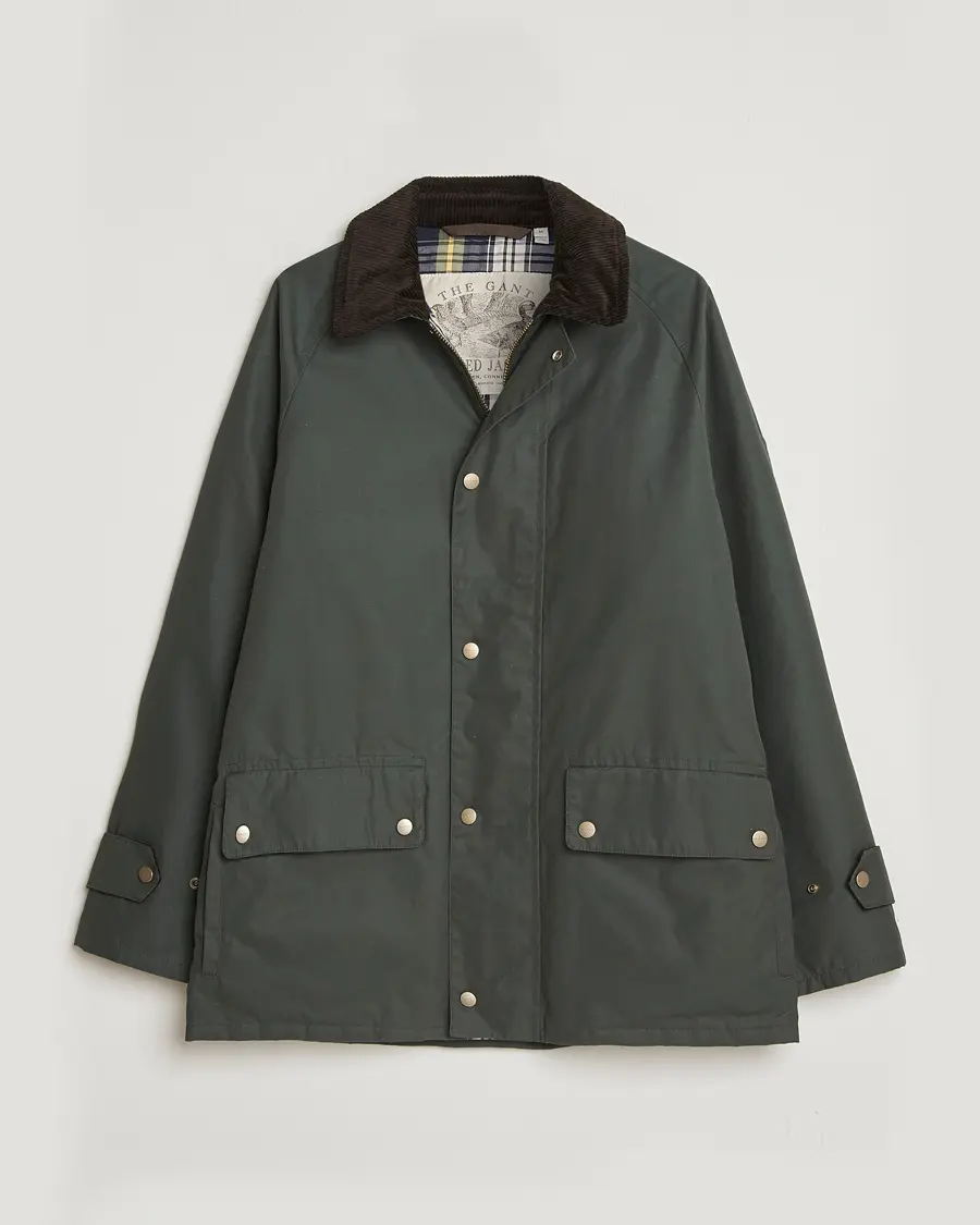 GANT Waxed Barn Jacket Woody Green