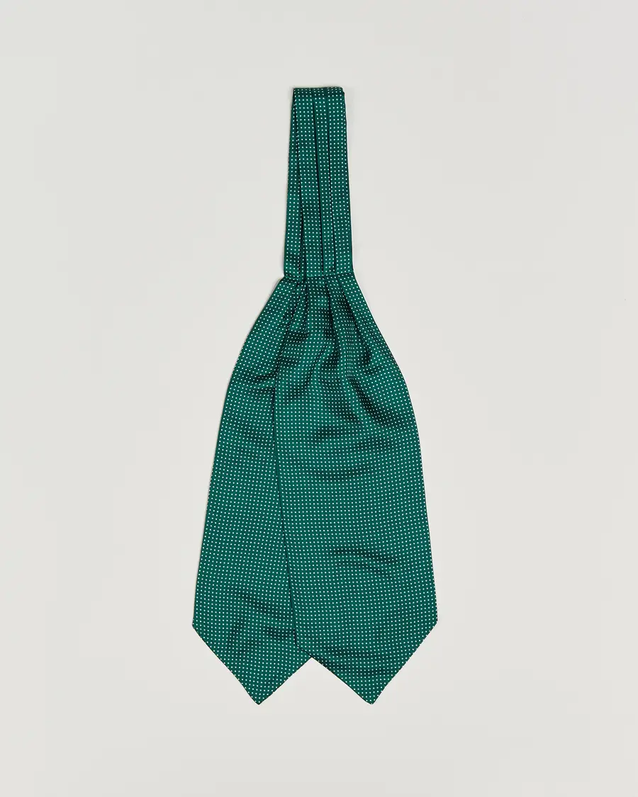 Amanda Christensen Silk Twill Micro Dot Ascot Bottle Green