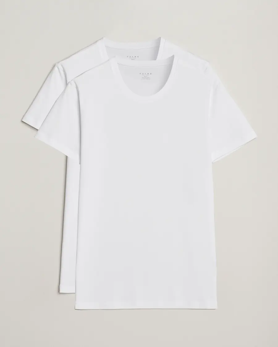 Falke 2-Pack Cotton Crew Neck T-Shirt White