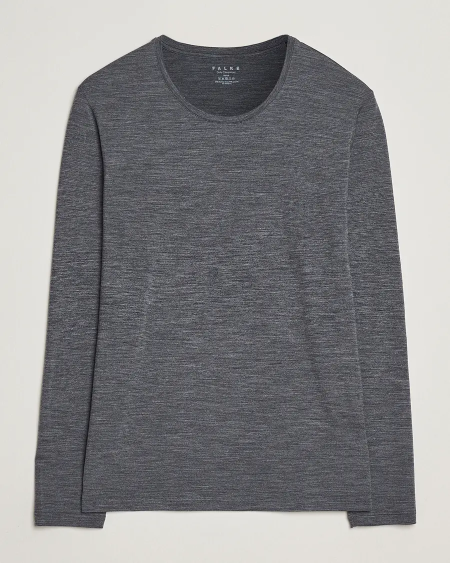 Falke Clima Wool Wool Long Sleeve T-Shirt Dark Grey Heather