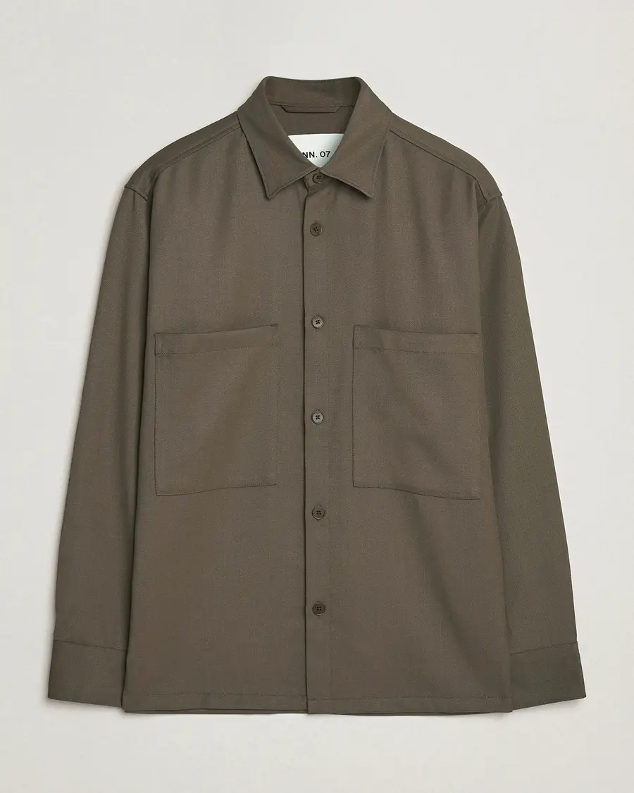 NN07 Freddy Wool/Tencel Overshirt Mable Husk
