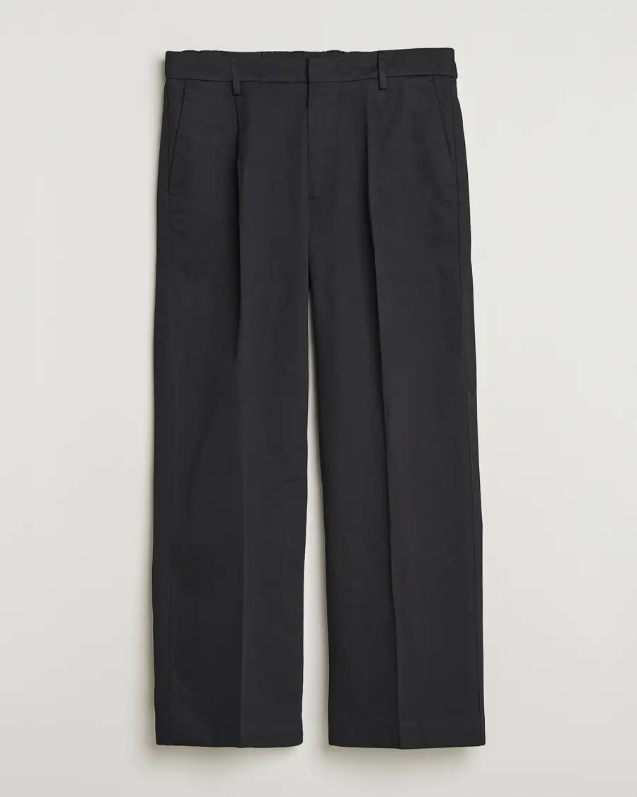 NN07 Kay Cotton Pleated Trousers Black