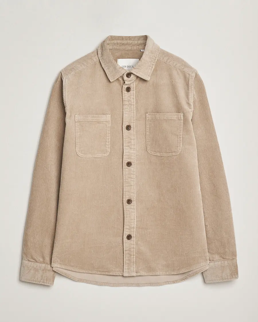 Les Deux Kody Corduroy Overshirt Light Sand