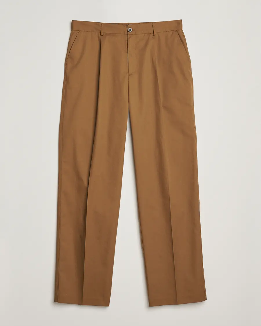 Les Deux Reece Pleated Heavy Twill Pant Dark Sand
